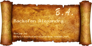 Backofen Alexandra névjegykártya